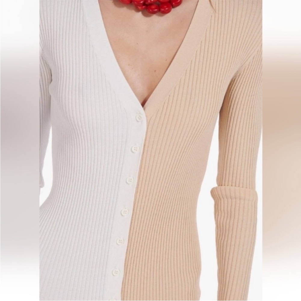 STAUD Shoko Colorblock Ribbed Midi Dress - Picture 4 of 7